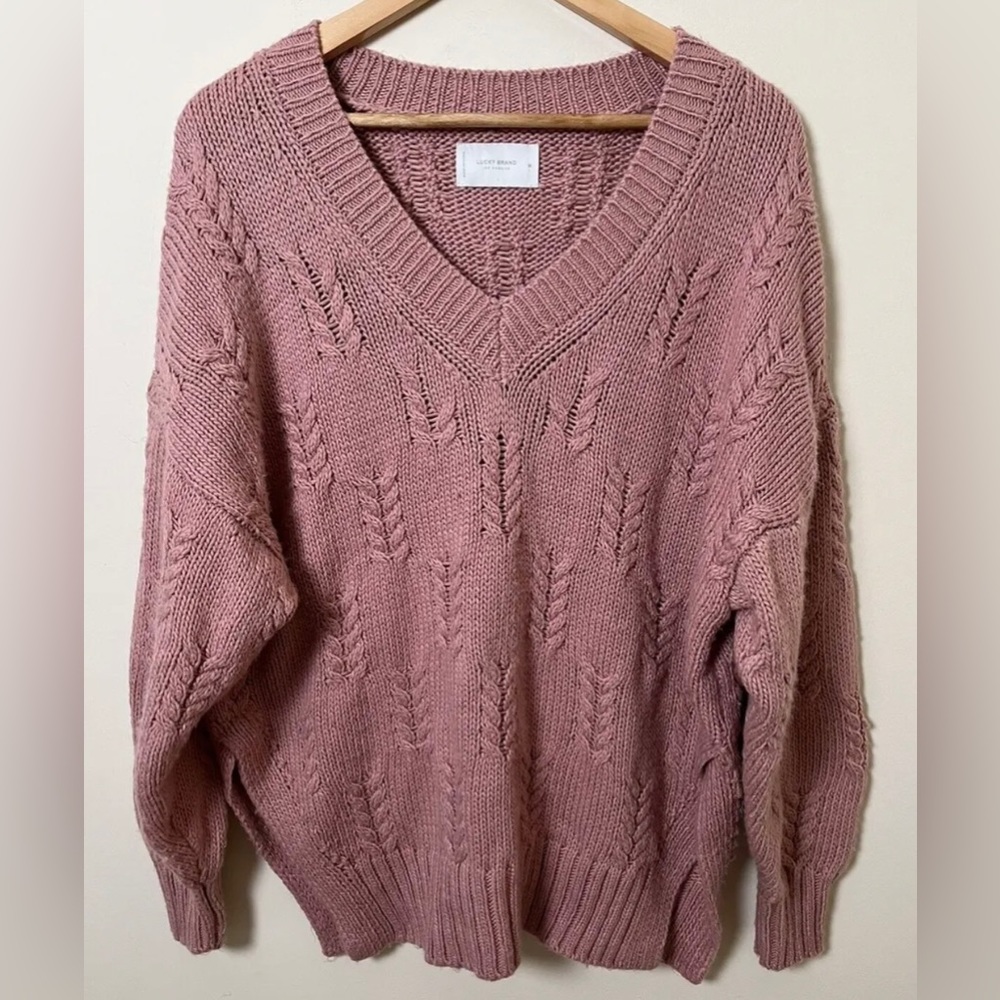 Lucky Brand Pink V-Neck Sweater